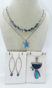 OPAL, AMETHYST & DRUZY 925 NECKLACES +