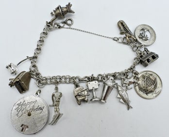 VTG STERLING CHARM BRACELET CIRCA 60's