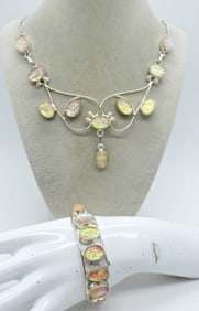 GLASS OPAL LIKE CABOCHON 925 SET