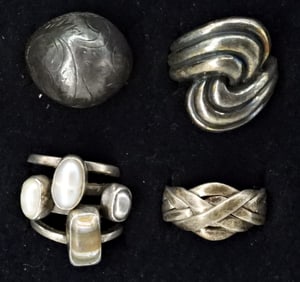(4) VINTAGE STERLING RINGS