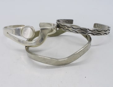 TAXCO 925 WHITE CATS EYE BRACELET + MORE