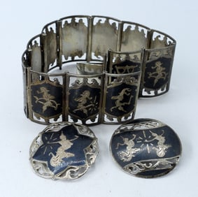 VINTAGE SIAM SILVER BRACELET / PIN
