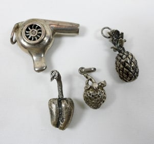 4 STERLING CHARMS