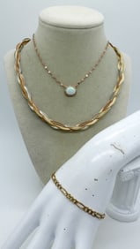 925 ROSE GOLD TONE OPAL NECKLACE & MORE