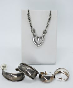 DIAMOND ACCENT HEART NECKLACE 925 +