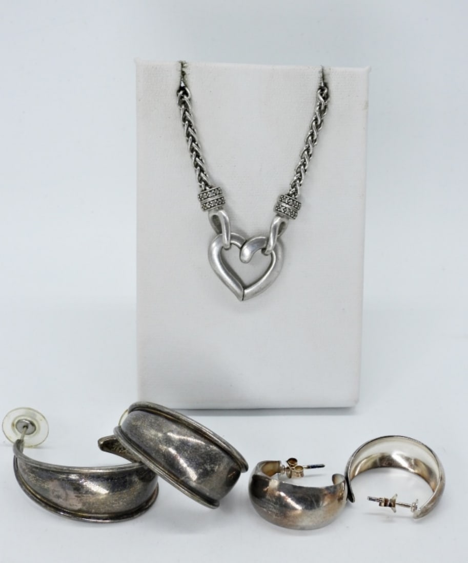 DIAMOND ACCENT HEART NECKLACE 925 + (1 of 2)