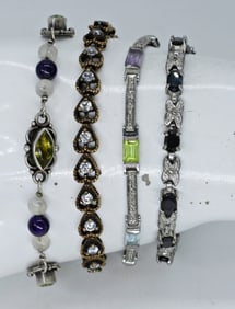 (4) STERLING FASHION BRACELETS