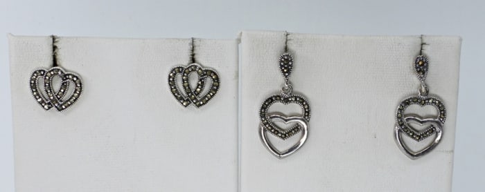 MARCASITE 925 HEARTS & X'S SETS