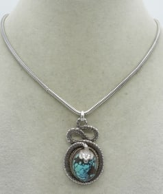 TURQUOISE 925 SNAKE NECKLACE