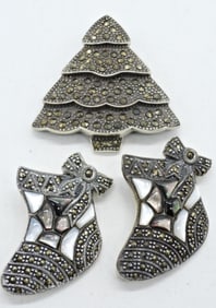 CHRISTMAS MARCASITE PINS