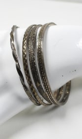 (4) 925 BANGLE BRACELETS