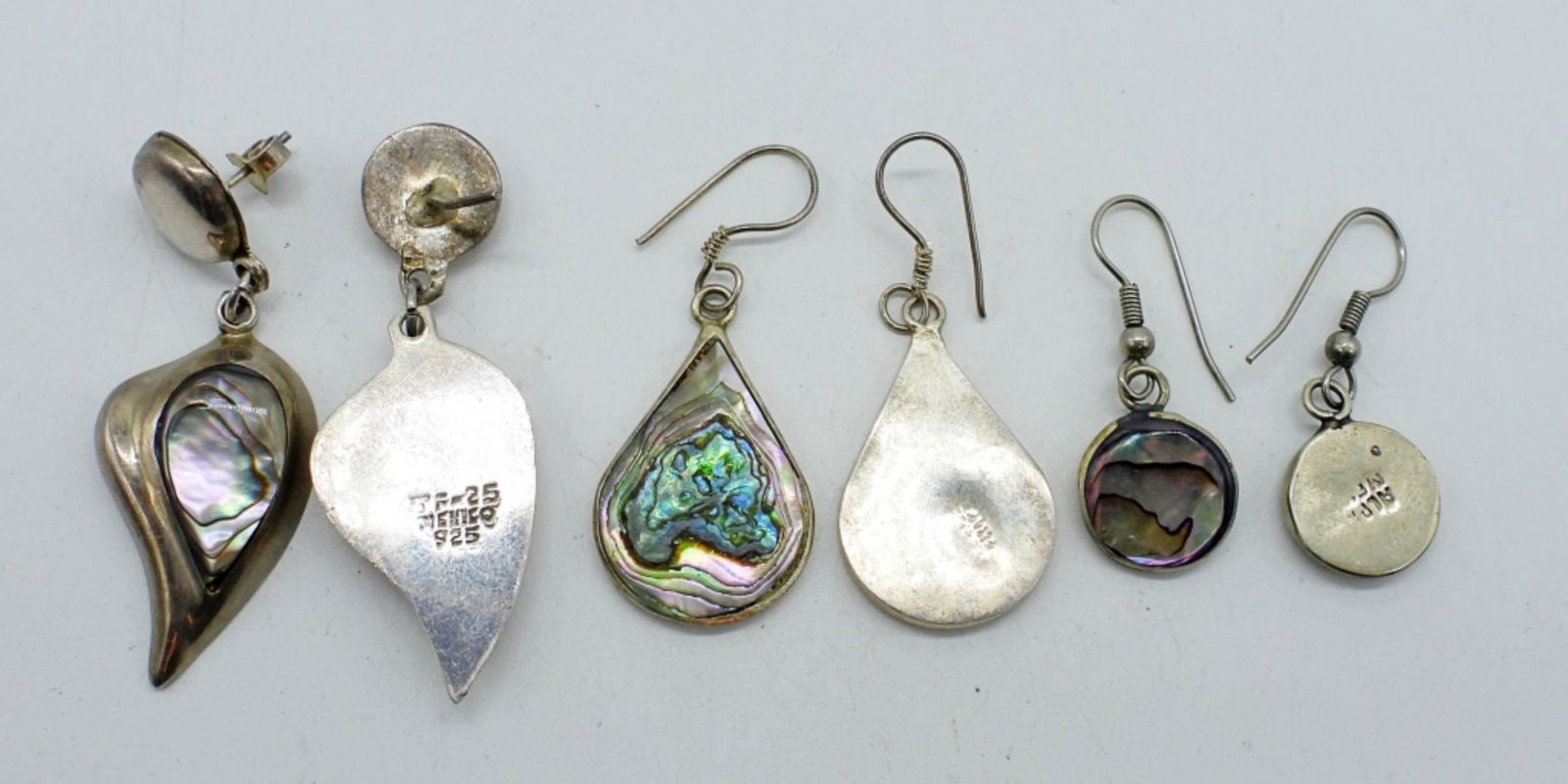 STERLING TAXCO, ALPACA  ABALONE EARRINGS (1 of 1)