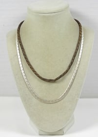 (2) STERLING CHAIN NECKLACES