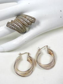 STATEMENT 925 RING & PIERCED HOOPS