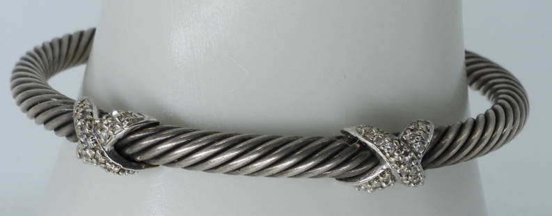 DAVID YURMAN DIAMOND 925 18K BRACELET: DAVID YURMAN DIAMOND 925 / 18K WHITE GOLD DESIGNER BRACELET. 8" WITH GAP. IN WONDERFUL CONDITION! (19 DWT)