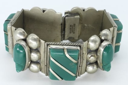 GREEN ONYX MEXICO 925 BRACELET