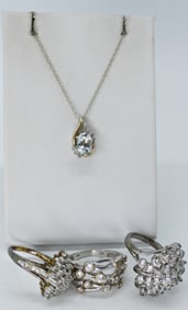 STERLING 10KG NECKLACE & RINGS