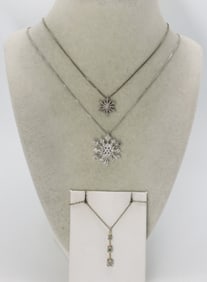 (3) DIAMOND MOISSANITE 925 NECKLACES