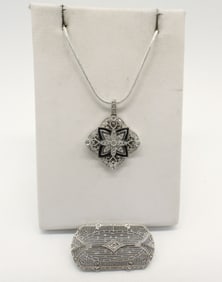 GORGEOUS FILIGREE 925 DIAMOND SET