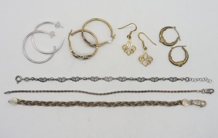 STERLING & GOLD TONE FASHION EARRINGS +