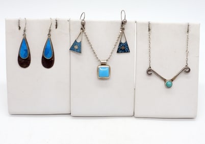 TURQUOISE 925 NECKLACES & EARRINGS