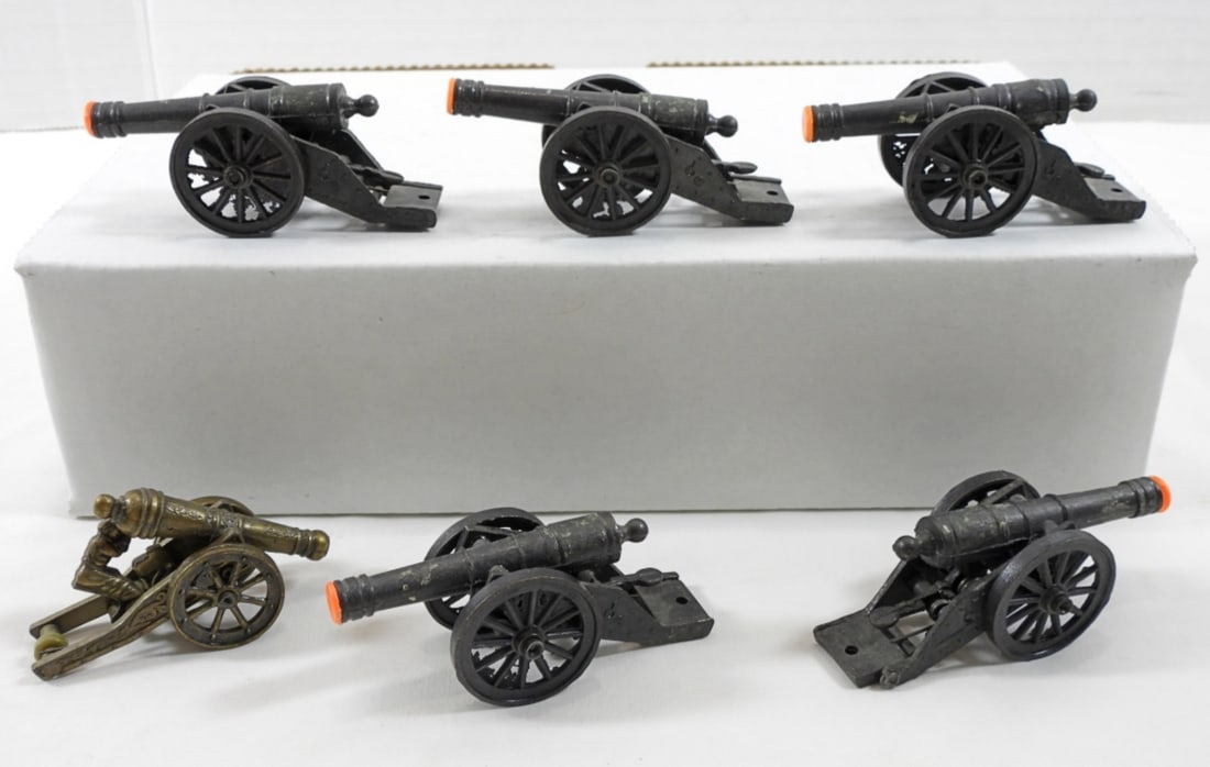 (6) MINI VINTAGE TOY WAR CANNONS: (6) MINI VINTAGE TOY WAR CANNONS - UNTESTED