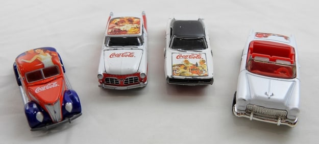 4 1995-2000 COCA COLA TOY CARS