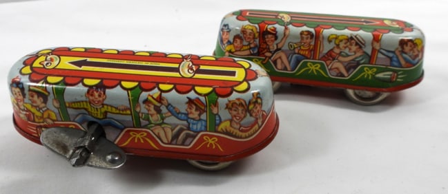 VTG COASTER CARS TIN WIND UP TOYS