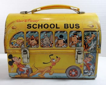 VINTAGE 1960S WALT DISNEY SCHOOL BUS LUNCHBOX