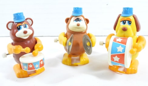 (3) TOMY WIND-UP PLASTIC TOYS