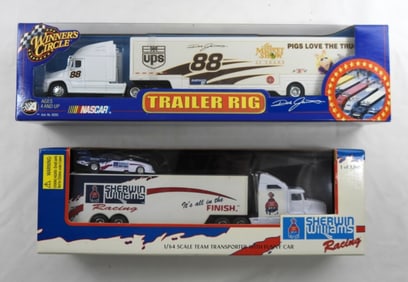 (2) NASCAR TRANSPORTER TRUCKS / CAR