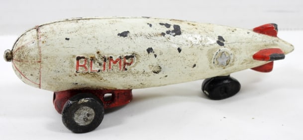 CAST IRON "BLIMP" PULL TOY - ANTIQUE