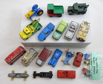 (18) LESNEY / TOOTSIE TOY CAR/BUS/TRUCK