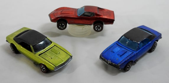 (3) VARIETY REDLINE HOTWHEELS CARS