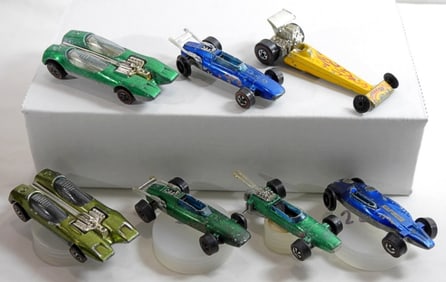 (7) VARIETY REDLINE HOTWHEELS RACE CARS