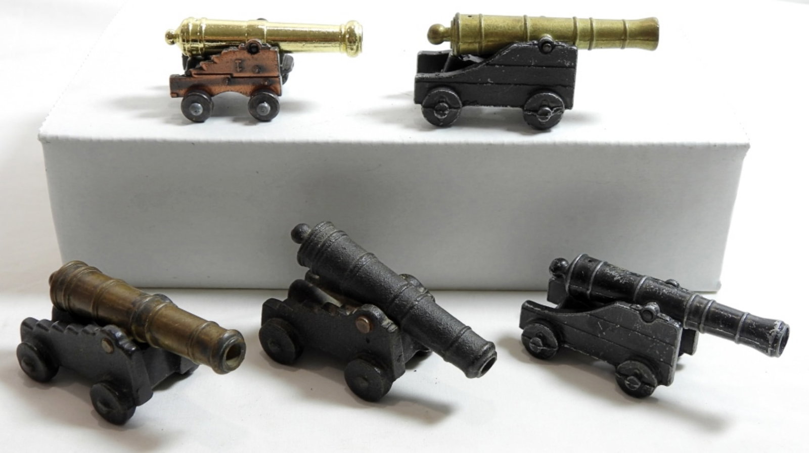(5) MINI VINTAGE TOY CANNONS: (5) MINI VINTAGE TOY CANNONS - UNTESTED