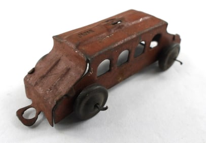 ANTIQUE PENNY TIN TOY - PASSENGER CAR