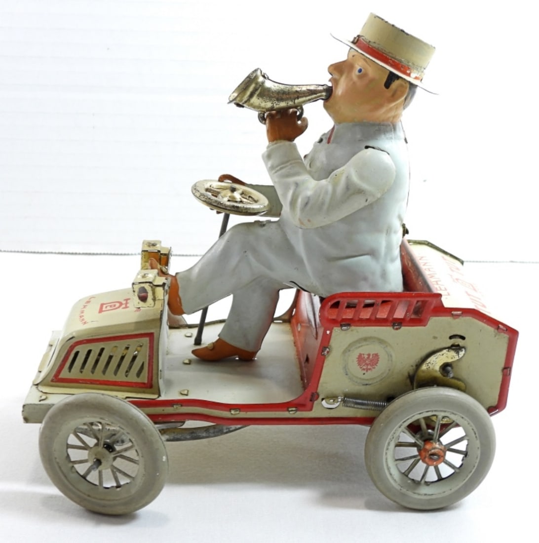 1903 Mark Lehmann Wind Up Automobile: Comes with a few scratches. Still winds up - GREAT ANTIQUE TIN WIND-UP