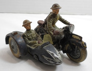 Lineol Germany Vintage 1940's Military Motorcycle