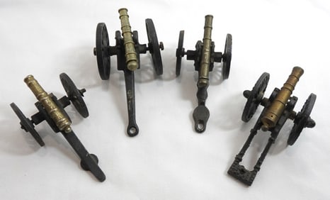 Vintage Brass & Iron Desk Cannon