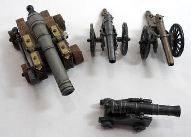 Vintage Desktop Cast Iron and Brass Cannon's