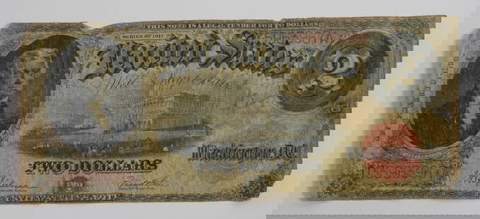 1917 $2 UNITED STATES LEGAL TENDER: LARGE SIZE NOTE