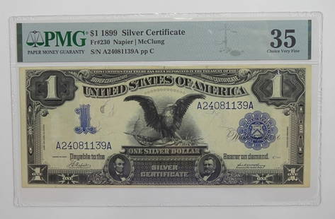 $1 1899 "BLACK EAGLE" SILVER CERT PMG 35: NICE GRADED NOTE