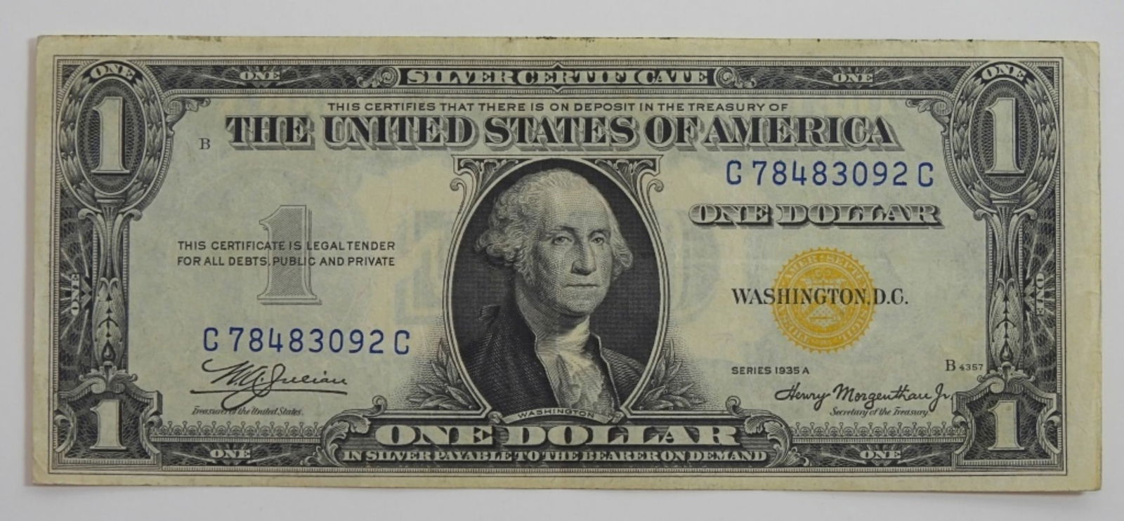 1935A $1 "NORTH AFRICA" SILVER CERT (1 of 2)