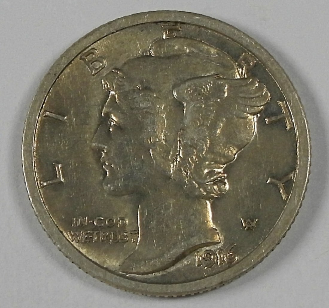 1916-S MERCURY SILVER DIME: BID HERE WITH VINTAGE AUCTIONS!