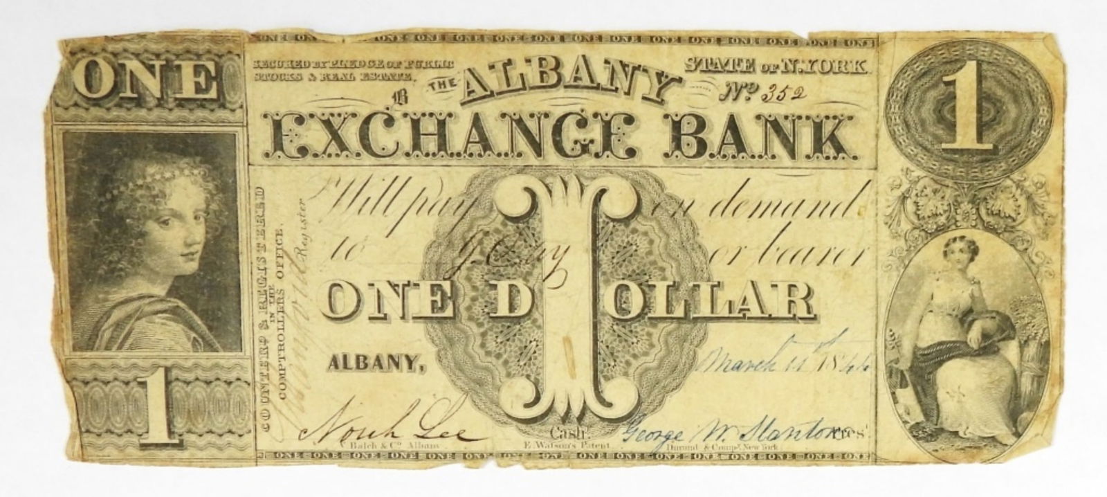 ALBANY EXCHANGE, NY $1 OBSOLETE NOTE (1 of 2)