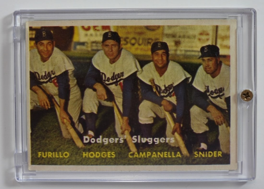 '57 TOPPS #400 DODGERS SLUGGERS SNIDER (1 of 2)