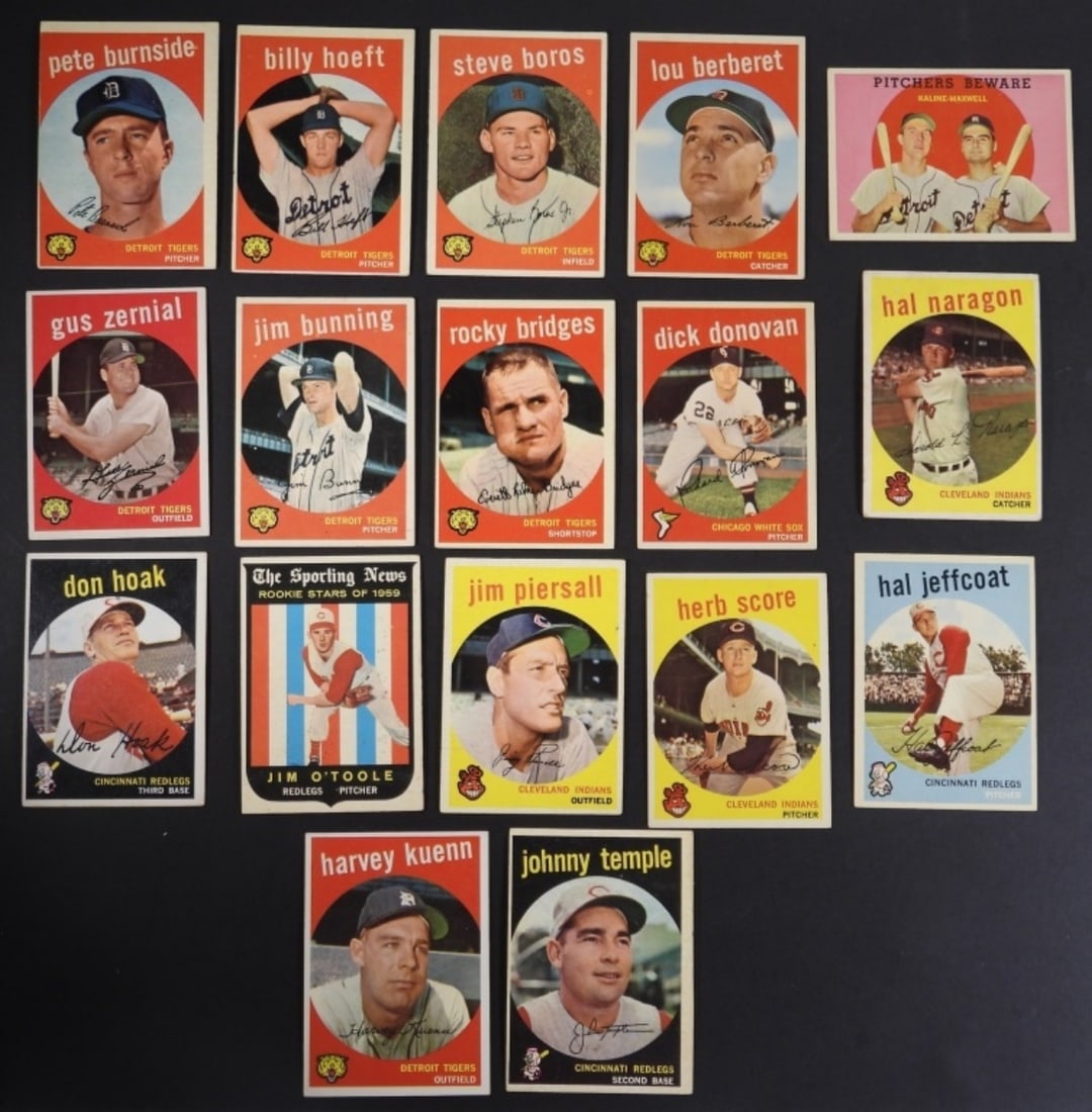 1959 TOPPS BASEBALL CARDS (17) (1 of 2)