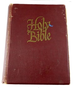 LARGE VINTAGE HOLY BIBLE tributed inside