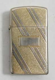 1976 SLIM ZIPPO LIGHTER GOLD TONE